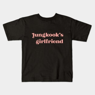 BTS Jungkook's girlfriend soft pink text Kids T-Shirt